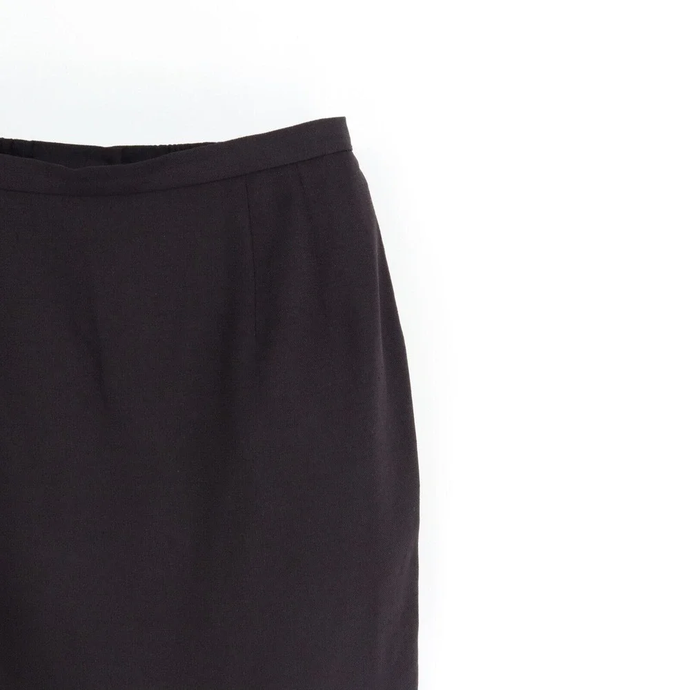 Knee Length Black Skirt Lined Straight‎ Womens Size 14 Stretch Waist Plaza South